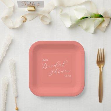 Coral Simple Style  Paper Plates