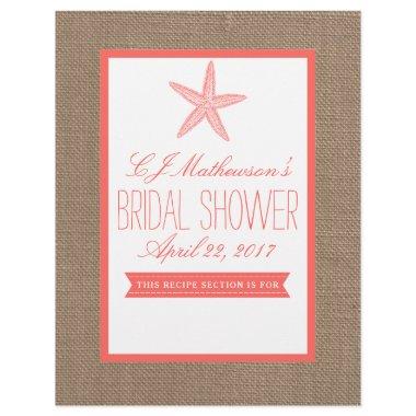 Coral Starfish Beach  Recipe Divider
