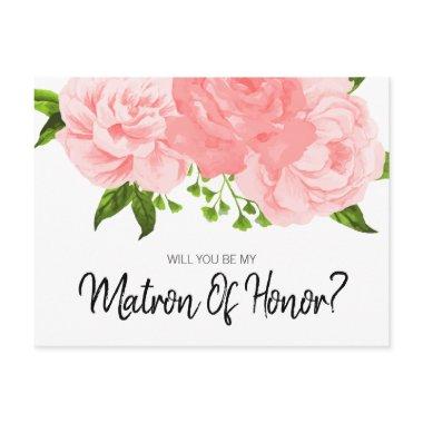 Coral Watercolor Floral Matron of Honor Post