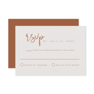 CORIANDER- Bohemian Earth Tone Burnt Orange RSVP Invitations