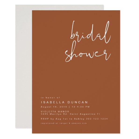 CORIANDER | Burnt Orange Terracotta Bridal Shower Invitations