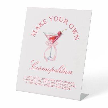 Cosmopolitan Bar Coquette Cherries Bachelorette Pedestal Sign