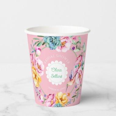 Cottagecore Hummingbird  Paper Cups