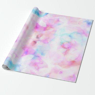 Cotton Candy Colors Watercolor Glam Birthday Party Wrapping Paper