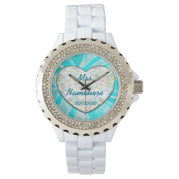 Countdown Wedding Watch for Bride! Add Name! Dates