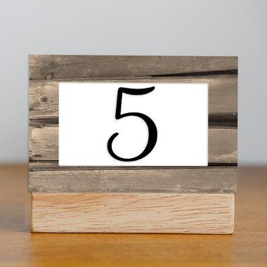 Country Barn Wood Wedding Table Number Cards