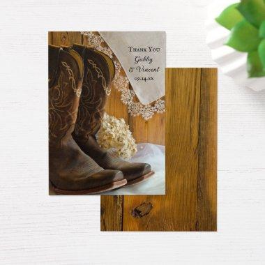 Country Boots and Lace Western Wedding Favor Tags