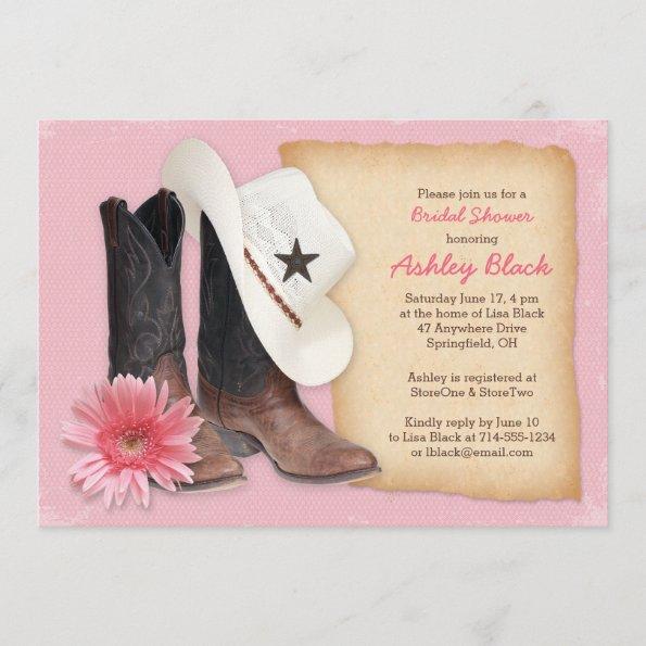 Country Bridal Shower Invitations | Cowboy Cowgirl