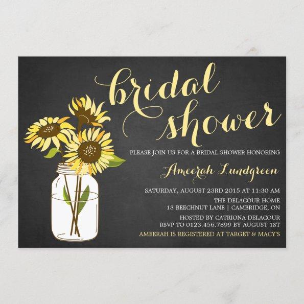 Country Chic Sunflowers Bridal Shower Invitations