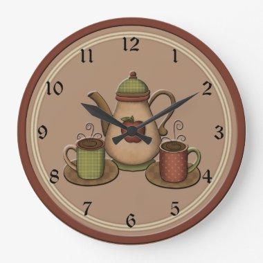 Country Coffee Kitchen Clock