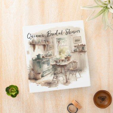 Country Farmhouse Kitchen | Bridal Shower Recipe 3 Ring Binder