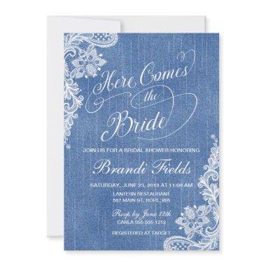 Country Here Comes the Bride Shower in denim