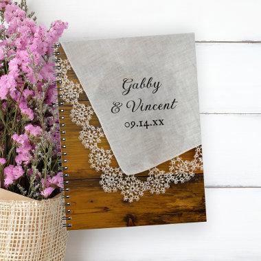 Country Lace and Barn Wood Wedding Notebook
