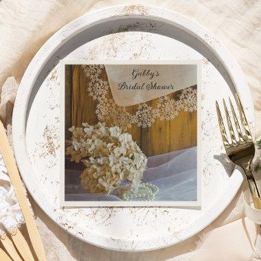 Country Lace and Flowers Barn Bridal Shower Napkins