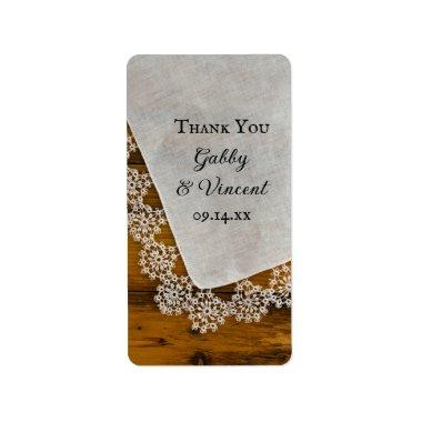 Country Lace Barn Wedding Thank You Favor Tag