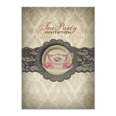 Country lace floral teacups Bridal Tea Party