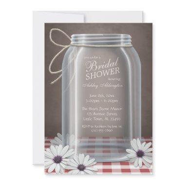 Country Mason Jar Red Gingham