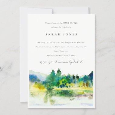 Country Mountain River Landscape Bridal Shower Invitations