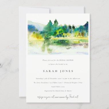 Country Mountain River Landscape Bridal Shower Invitations