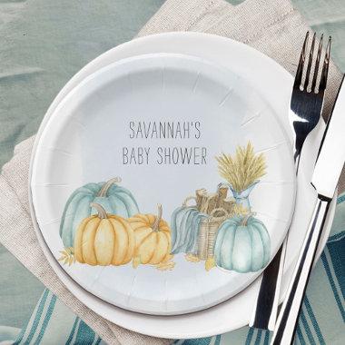 Country Pumpkin Personalized Fall Party Paper Plates