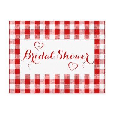 Country Red Gingham Plaid Rustic  Invitation Post