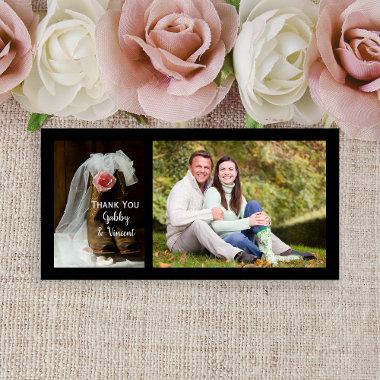 Country Rose and Cowboy Boots Wedding Thank You