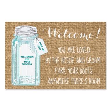 Country Rustic Canning Jar Wedding Welcome Sign