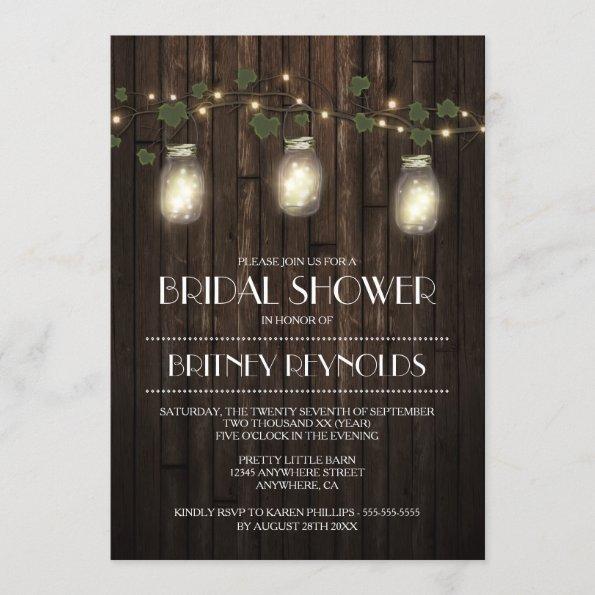 Country Rustic Lights Bridal Shower Invitations