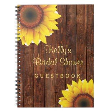 Country Rustic Sunflower  Guest Book