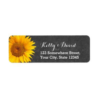 Country Sunflower Chalkboard Return Address Label