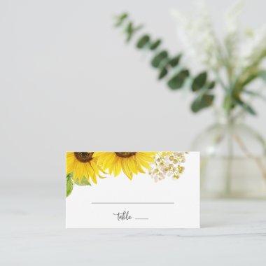 Country Sunflower Flat Wedding Place Invitations