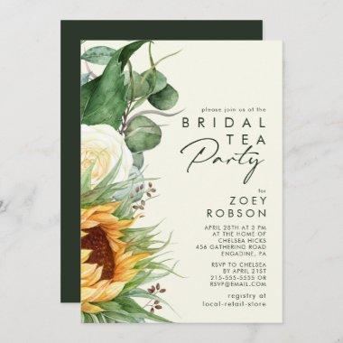Country Sunflower | Light Yellow Bridal Tea Party Invitations