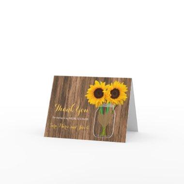 Country Sunflower Mason Jar Design Thank You