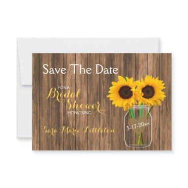 Country Sunflower Mason Jar Save the Date