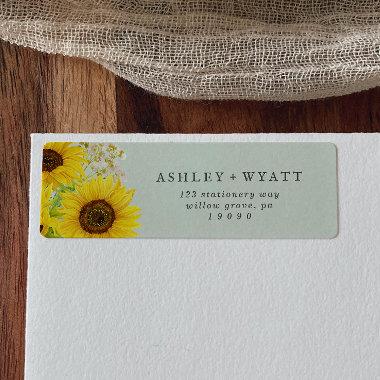 Country Sunflower | Mint Return Address Label