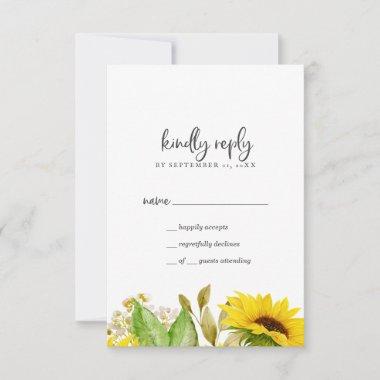 Country Sunflower Simple RSVP Card