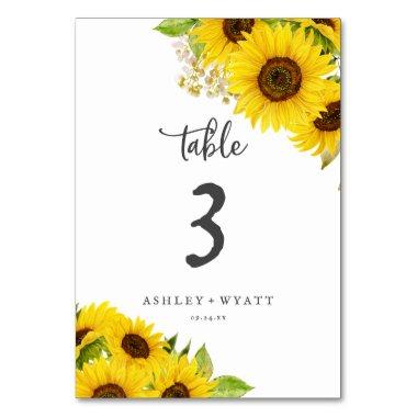 Country Sunflower Table Number