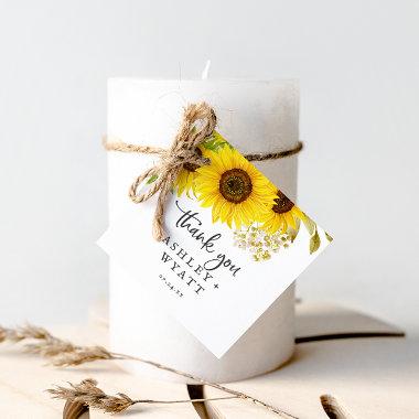 Country Sunflower Thank You Favor Tags