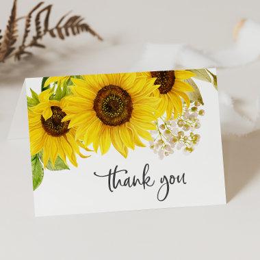 Country Sunflower Wedding Thank You Invitations