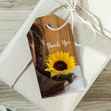 Country Sunflower Western Wedding Favor Tag