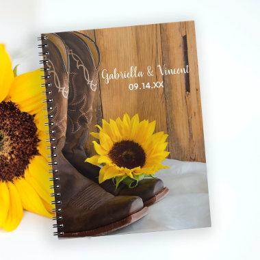Country Sunflower Western Wedding Notebook