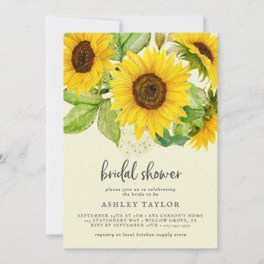 Country Sunflower | Yellow Bridal Shower Invitations