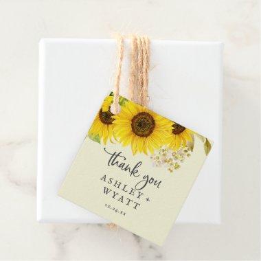 Country Sunflower | Yellow Thank You Favor Tags