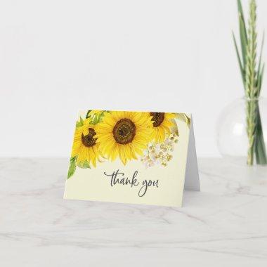 Country Sunflower | Yellow Wedding Thank You Invitations