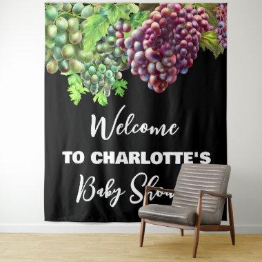 Country winery vineyard bridal shower grape bunch tapestry