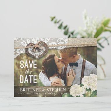 Couple Horseshoe Hydrangea Wedding Save Date PHOTO Save The Date
