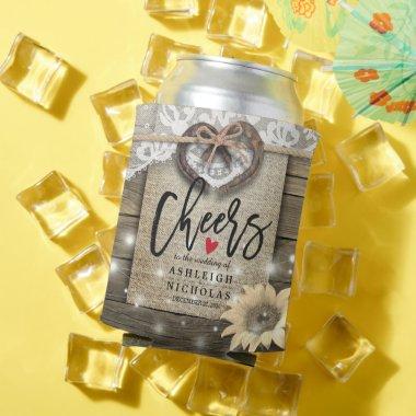 Couple Horseshoe Wedding Cheers to Love Can Cooler