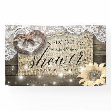Couple Horseshoes Sunflowers  Welcome Banner