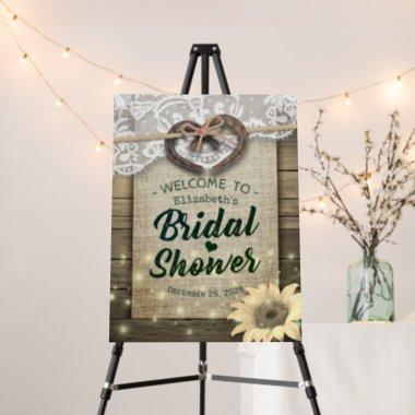 Couple Horseshoes Sunflowers Bridal Shower Welcome Foam Board