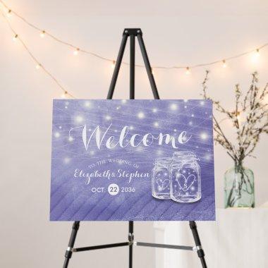 Couple Mason Jar String Light Wedding Welcome Sign